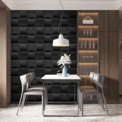 Deccart Panneaux de plafond et panneaux muraux Decoratif 3D Pled Noir 2m² / 8pièces