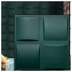 Deccart Panneaux de plafond et panneaux muraux Decoratif 3D Pled "62" Vert 2m² / 8pièces