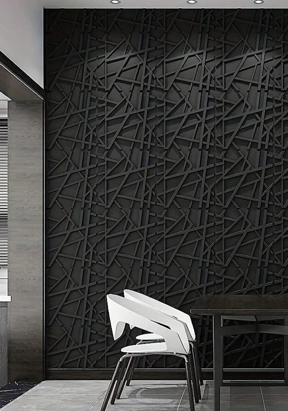 Deccart Panneaux de plafond et panneaux muraux Decoratif 3D Onyx Noir 2m² / 8pièces