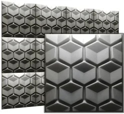 Panneaux de plafond et panneaux muraux Decoratif 3D Honey Gris 2m² / 8pièces-Deccart Best