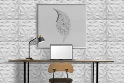 Deccart Panneaux de plafond et panneaux muraux Decoratif 3D River Blanc 2m² / 8pièces
