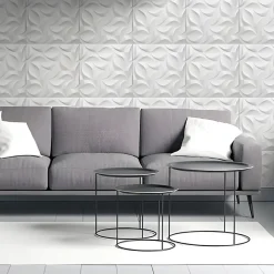 Deccart Panneaux de plafond et panneaux muraux Decoratif 3D River Blanc 2m² / 8pièces