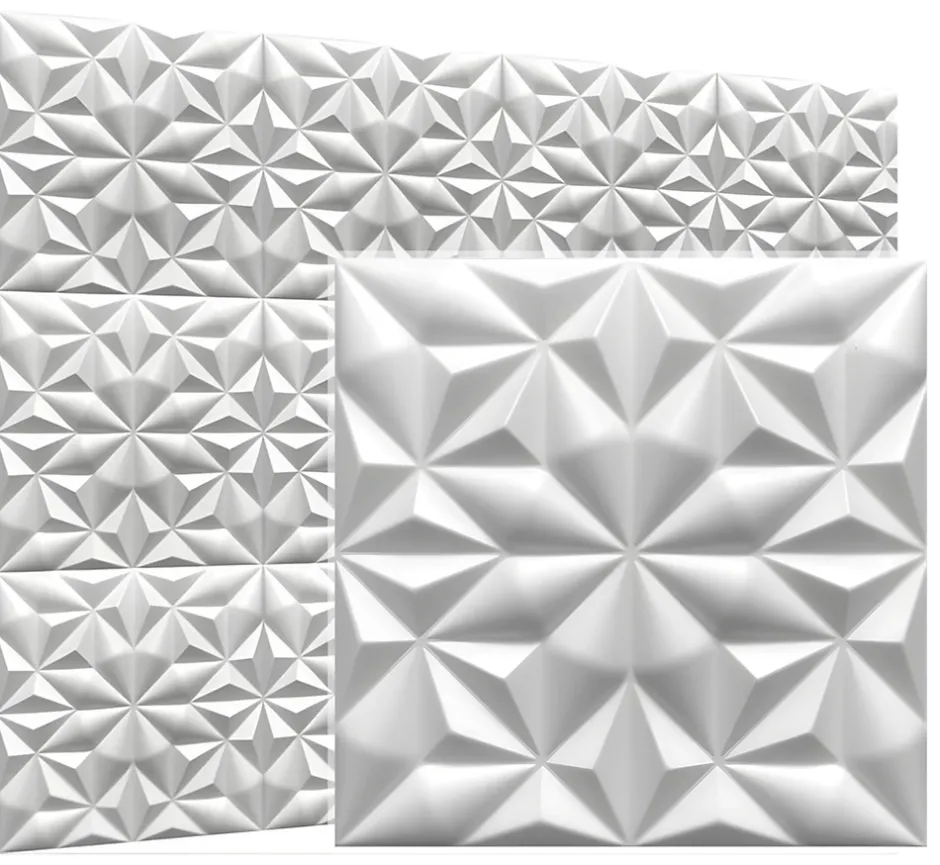Deccart Panneaux de plafond et panneaux muraux Decoratif 3D Onyx Blanc 5m² / 20pièces