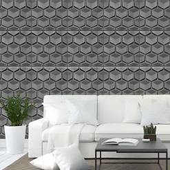 Deccart Panneaux de plafond et panneaux muraux Decoratif 3D Honey Gris 12m² / 48pièces