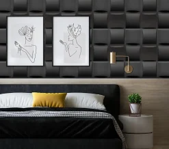 Deccart Panneaux de plafond et panneaux muraux Decoratif 3D Pled Noir 8m² / 32pièces