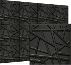 Deccart Panneaux de plafond et panneaux muraux Decoratif 3D Line Noir 12m² / 48pièces