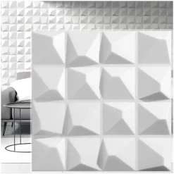 Panneaux de plafond et panneaux muraux Decoratif 3D Krystal Blanc 2m² / 8pièces-Deccart Best