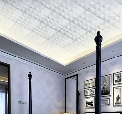 Panneaux de plafond et panneaux muraux Decoratif 3D Krystal Blanc 2m² / 8pièces-Deccart Best