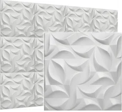 Deccart Panneaux de plafond et panneaux muraux Decoratif 3D River Blanc 8m² / 32pièces