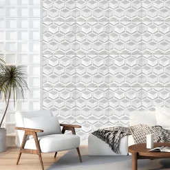 Panneaux de plafond et panneaux muraux Decoratif 3D Honey Blanc 2m² / 8pièces-Deccart Discount