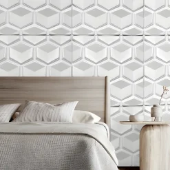 Panneaux de plafond et panneaux muraux Decoratif 3D Honey Blanc 2m² / 8pièces-Deccart Discount