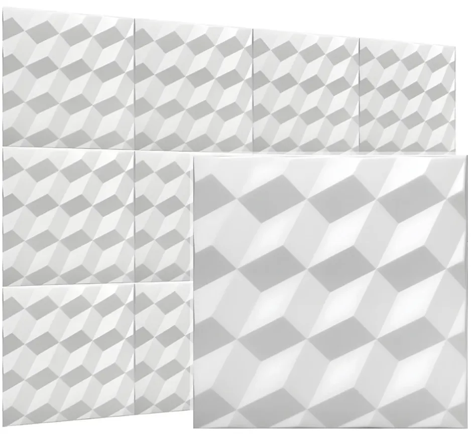 Panneaux de plafond et panneaux muraux Decoratif 3D Romby Blanc 8m² / 32pièces-Deccart