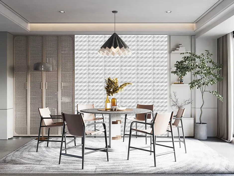 Panneaux de plafond et panneaux muraux Decoratif 3D Romby Blanc 8m² / 32pièces-Deccart