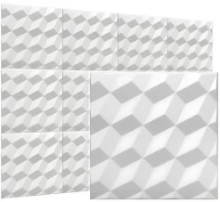 Deccart Panneaux de plafond et panneaux muraux Decoratif 3D Romby Blanc 12m² / 48pièces