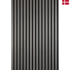 Panneaux muraux acoustiques decoratifs PREMIUM en placage bois veritable chene gris sur MDF noir 240x60 cm-Nordic Acoustics