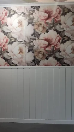 Ikhemalarka Panneaux muraux style campagne en polystyrène rigide blanc pose facile avec colle idéal pour déco murale anglaise (LB02)