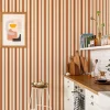 Lé Papiers de Ninon Papier peint à rayures Charles - Marron - Marron