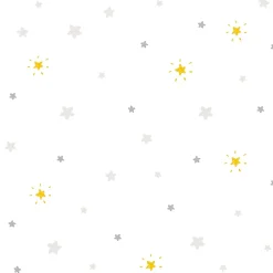 Papier peint Babyland intissé étoiles argent et or-Lutèce Clearance