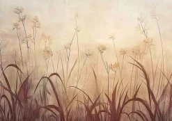 Papier Peint Boho Beige Herbe Intissé Panoramique Pour Chambre Cuisine 400x280-Wallarena Best