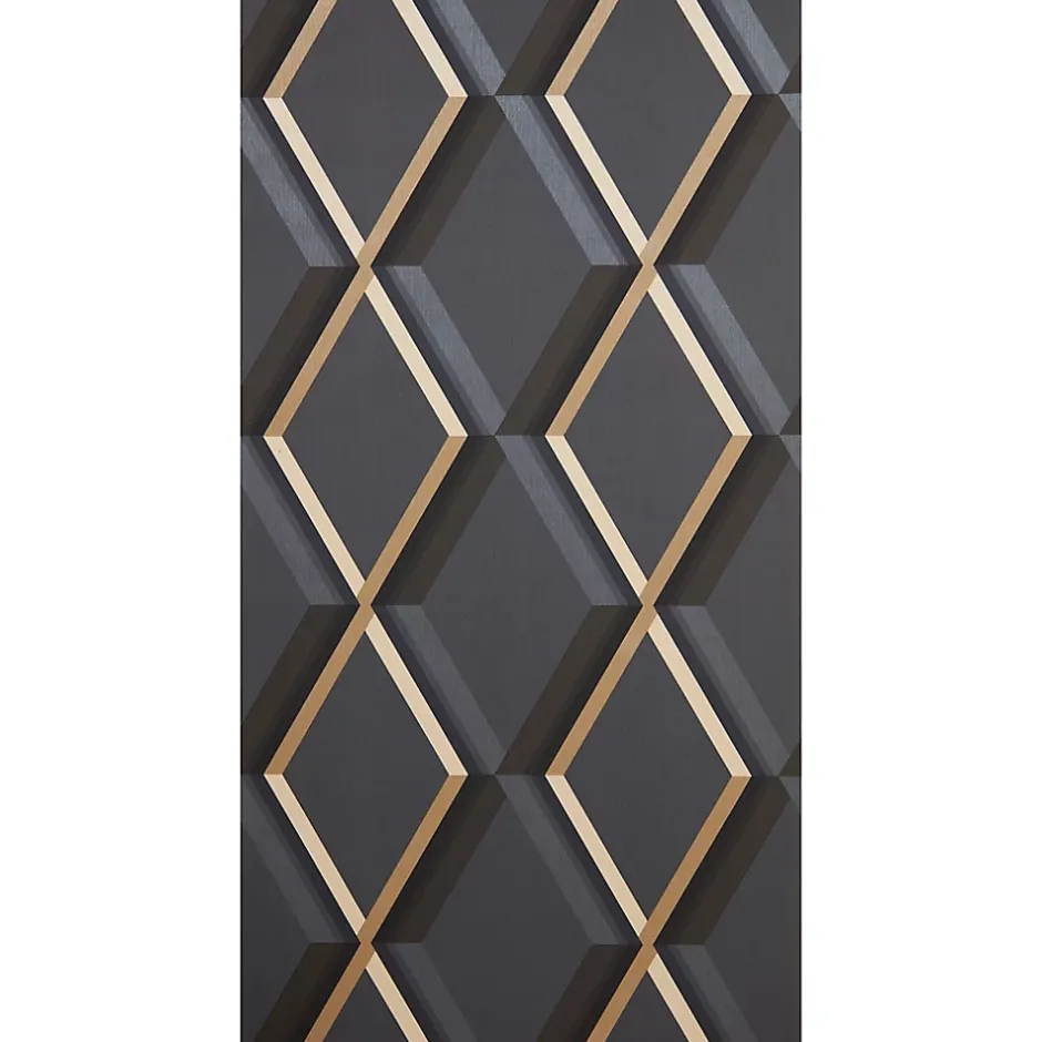 Papier peint cornus sur intissé noir et or-GoodHome Discount