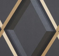 Papier peint cornus sur intissé noir et or-GoodHome Discount