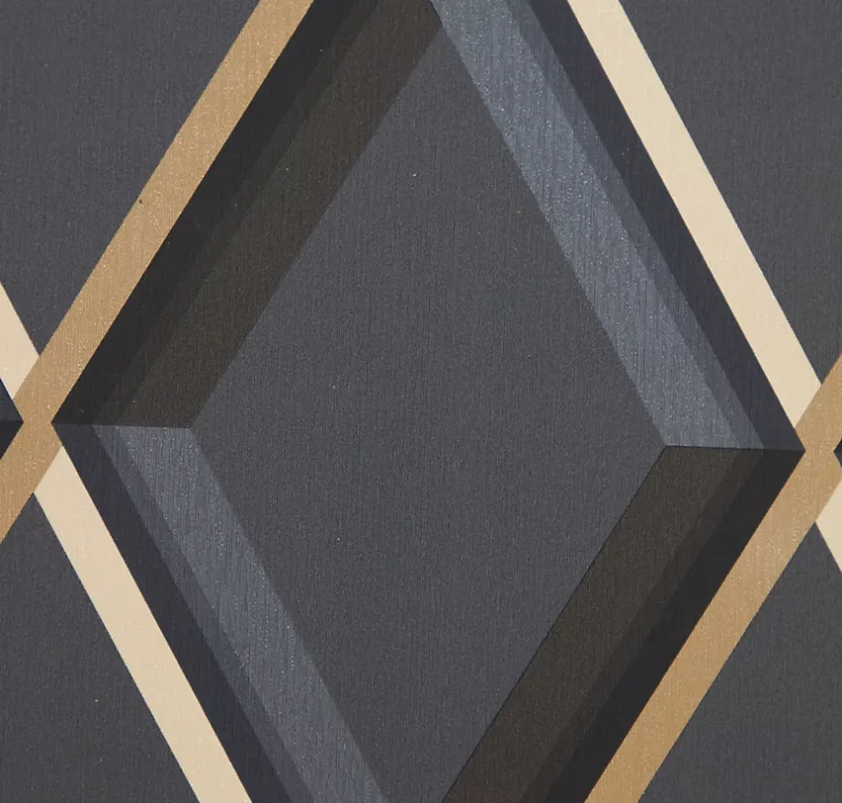 Papier peint cornus sur intissé noir et or-GoodHome Discount