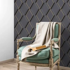 Papier peint cornus sur intissé noir et or-GoodHome Discount