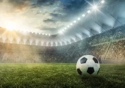 Wallarena Papier Peint Enfant Football Stade Intissé Panoramique 350x250 cm - Colle Inclus - Chambre Enfant - Moderne Trompe l'oeil