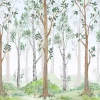 Wallarena Papier Peint Enfant Forêt Intissé Panoramique 350x250 cm - Colle Inclus - Chambre Enfant - Moderne Papier Peint