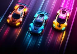 Papier Peint Enfant Voitures Intissé Panoramique 300x210 cm - Colle Inclus - Moderne Papier Peint pour Chambre Enfant-Wallarena Clearance