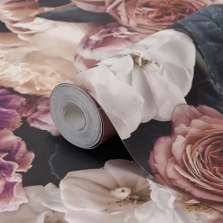 Papier peint floral vinyle sur intissé mauve, Drosera-GoodHome Hot