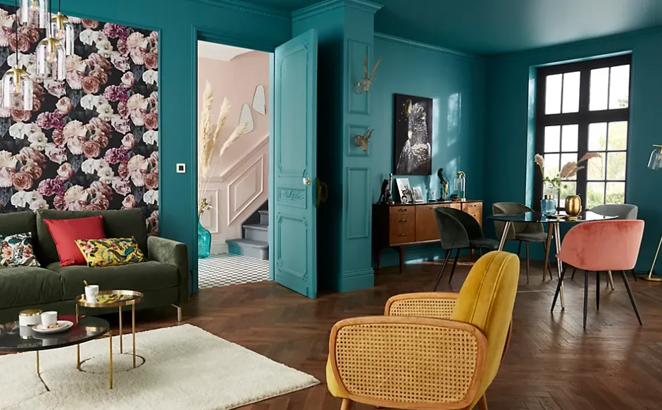 Papier peint floral vinyle sur intissé mauve, Drosera-GoodHome Hot