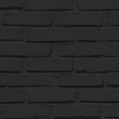 Papier peint imitation brique vinyle sur intissé Luynes noir-GoodHome Best