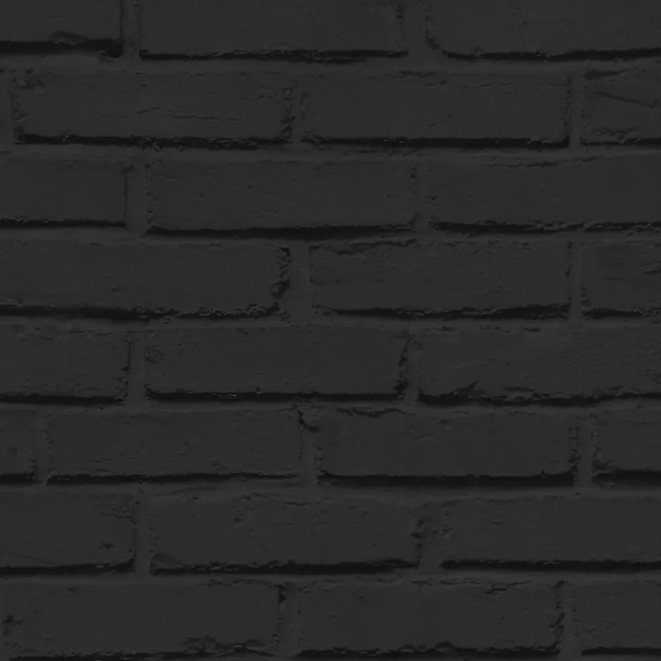 Papier peint imitation brique vinyle sur intissé Luynes noir-GoodHome Best