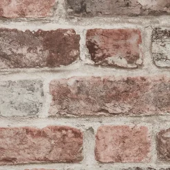 Papier peint imitation brique Tanlay rose