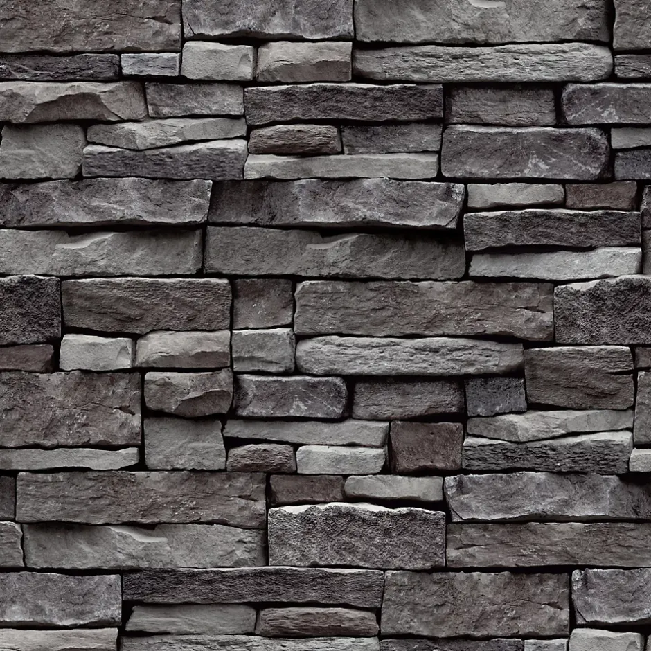 Papier peint imitation brique Arrou ardoise- Discount