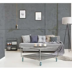 Papier peint intissé 3D 270x250 cm, style industriel, effet trompe l'oeil pour murs en béton. Garanti.-Plage Hot