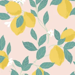 Envy Papier peint intissé Feeling fruity blush imprimé citrons jaune L.1000 x l.52cm