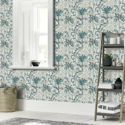 Papier peint Intissé Prehn vert-GoodHome New