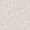 Papier peint intissé Jardin Secret mat et satiné toile de jouy, japonaise taupe l.1000 x l.53 cm-Lutece New