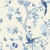 Papier peint intissé Palace summer imprimé oiseaux, fleurs bleu L.1000 x l.52cm-Laura Ashley Hot