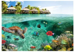 Papier peint intissé panoramique animaux under the surface of water 350x245 cm-Planete Discount