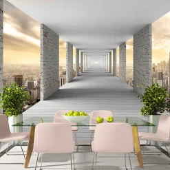 Planete Discount Papier peint intissé panoramique ville et architecture skyward corridor 450x315 cm