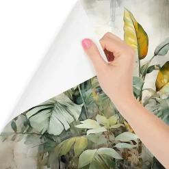 Muralo Papier Peint Intissé Photo Pour Chambre FEUILLES Plantes Aquarelle 360cm x 240cm