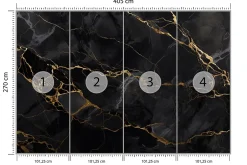 Papier Peint Intissé Photo INTISSE Marbre Abstraction Pour Salon 405cm x 270cm-Muralo Online