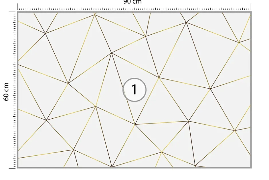 Muralo Papier Peint Intissé Photo MOTIF Géométrique Moderne Pour Chambre 90cm x 60cm