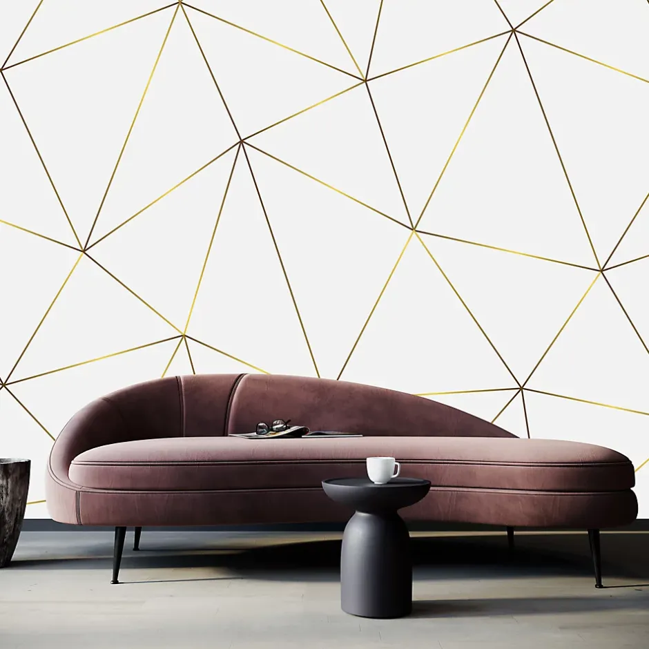 Muralo Papier Peint Intissé Photo MOTIF Géométrique Moderne Pour Chambre 90cm x 60cm