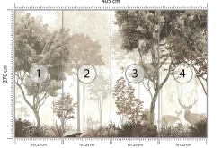 Papier Peint Intissé Photo Pour Salon FORÊT Arbres Nature Rétro 405cm x 270cm-Muralo Discount