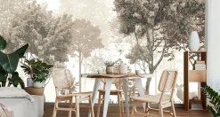 Papier Peint Intissé Photo Pour Salon FORÊT Arbres Nature Rétro 405cm x 270cm-Muralo Discount