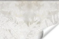 Muralo Papier Peint Intissé Photo Pour Salon FEUILLES Béton Abstraction 360cm x 240cm